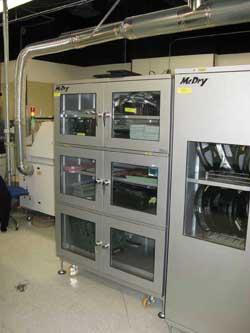 McDry Ultra Low humidity Storage Cabinets Production Floor